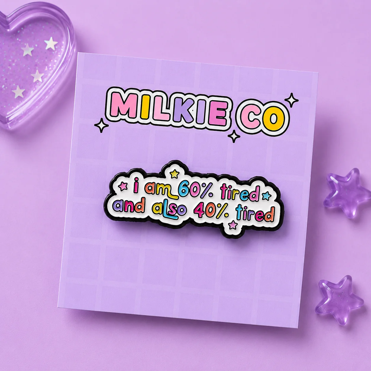 'Tired' Enamel Pin