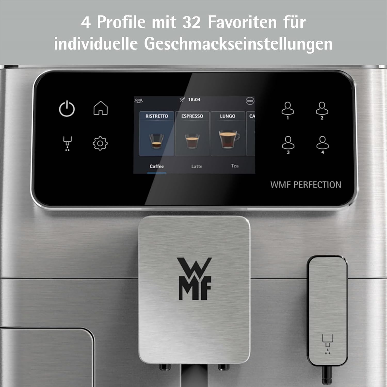 WMF Perfection 640 Kaffeevollautomat mit Milchsystem, 16 Getränkespezialitäten, Double Thermoblock, Edelstahl-Mahlwerk, Nutzerprofil Speicherung (640: WMF Perfection 640 mit Milchsystem)