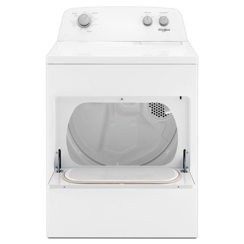 Uscător de rufe electric Whirlpool, 7,0 picioare cubice, sistem AutoDry™, Wrinkle Shield™, alb