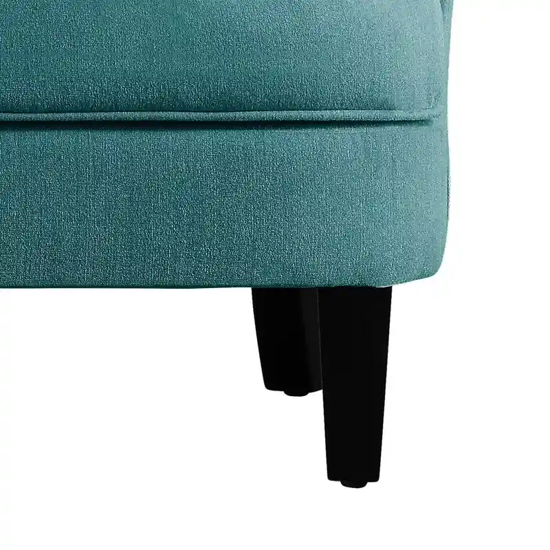 Moser Bay Mignon Velvet / Linen 30  Wide Tufted Wingback Accent Chair
