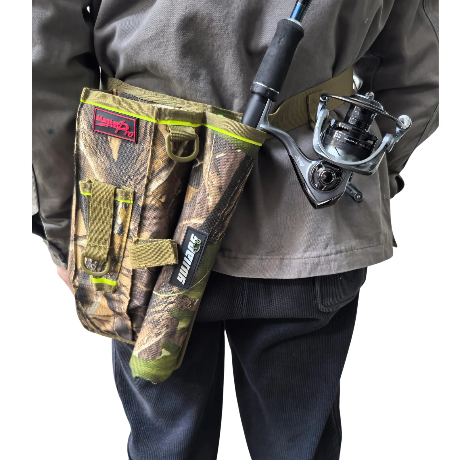 MasterPro Fishing Waist Pack with Rod Holder & Bonus 10Pcs Hard Lures Valued $20