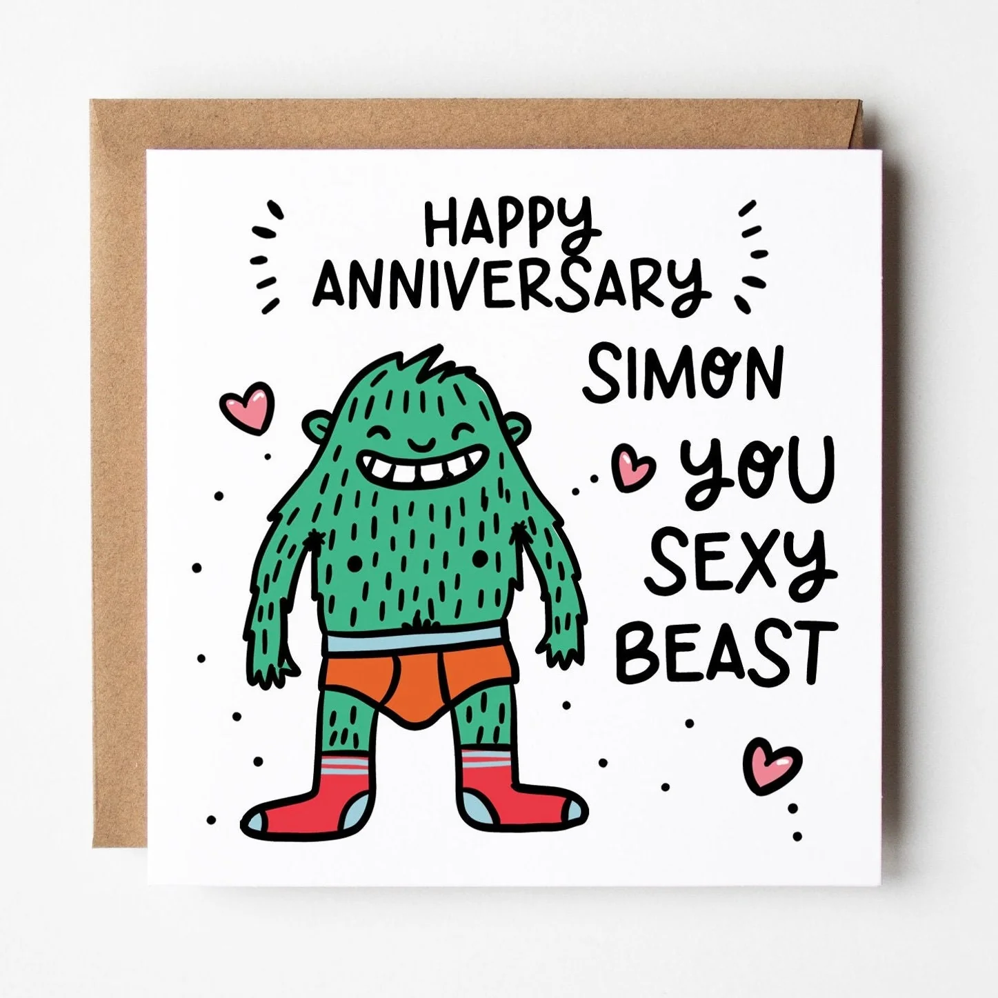 Sexy Beast Happy Anniversary Card a?�� Personalised Anniversary Card a?�� Funny Anniversary Card For Him a?��