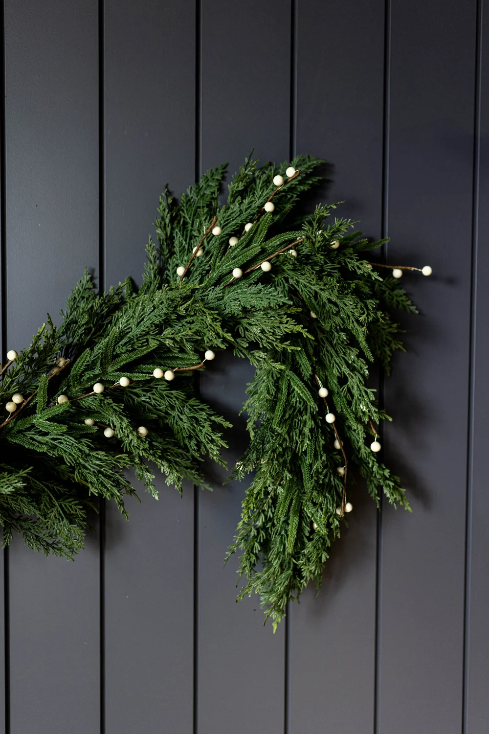 White Plum Berry Norfolk Cypress Real Touch Garland - 6 Ft