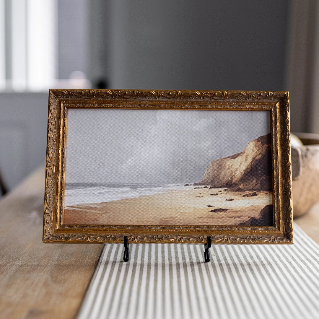 Oceanside Cliff | French Brass Inspired Gold Mould Framed Art