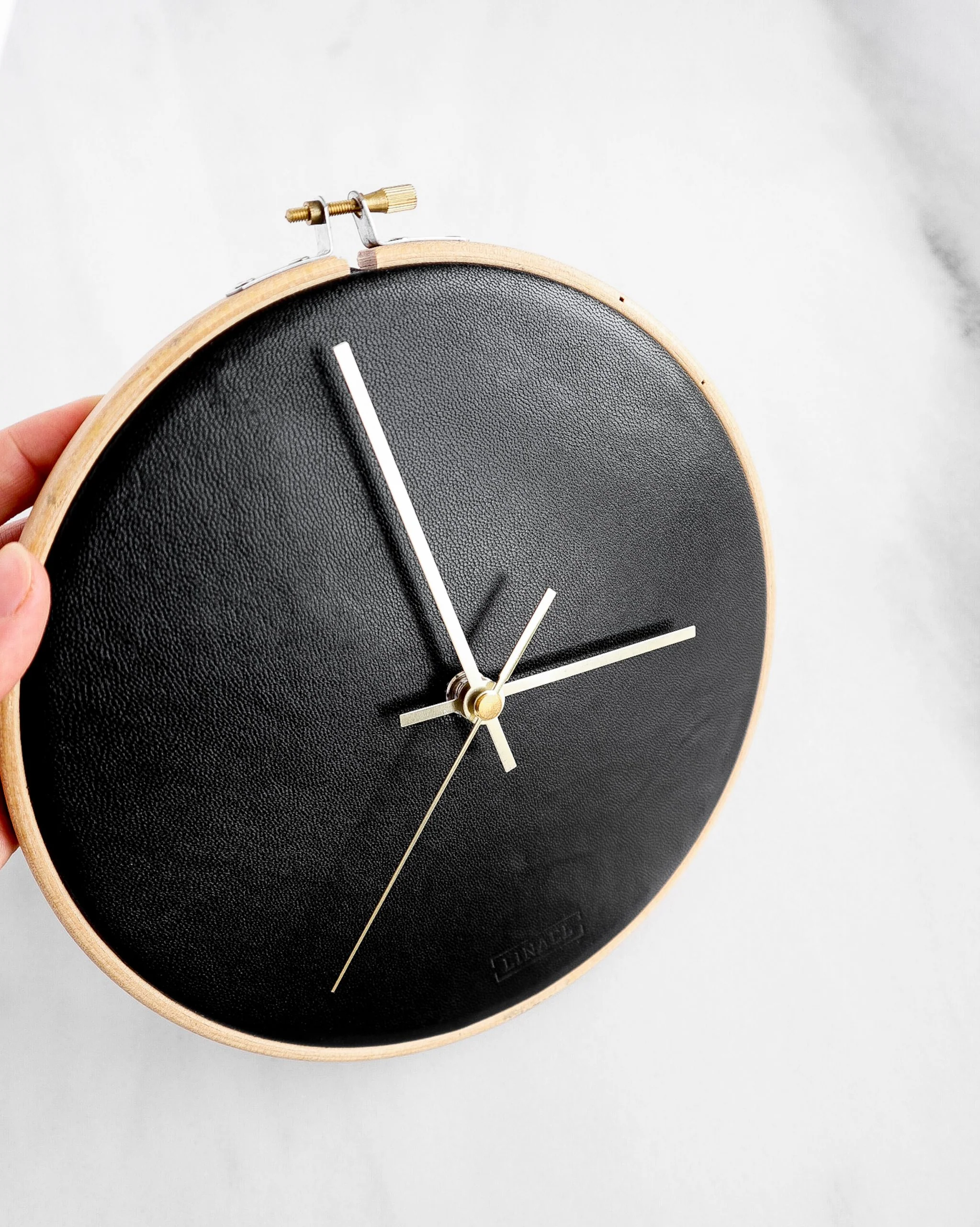 Linael Leather Wall Clock, Black