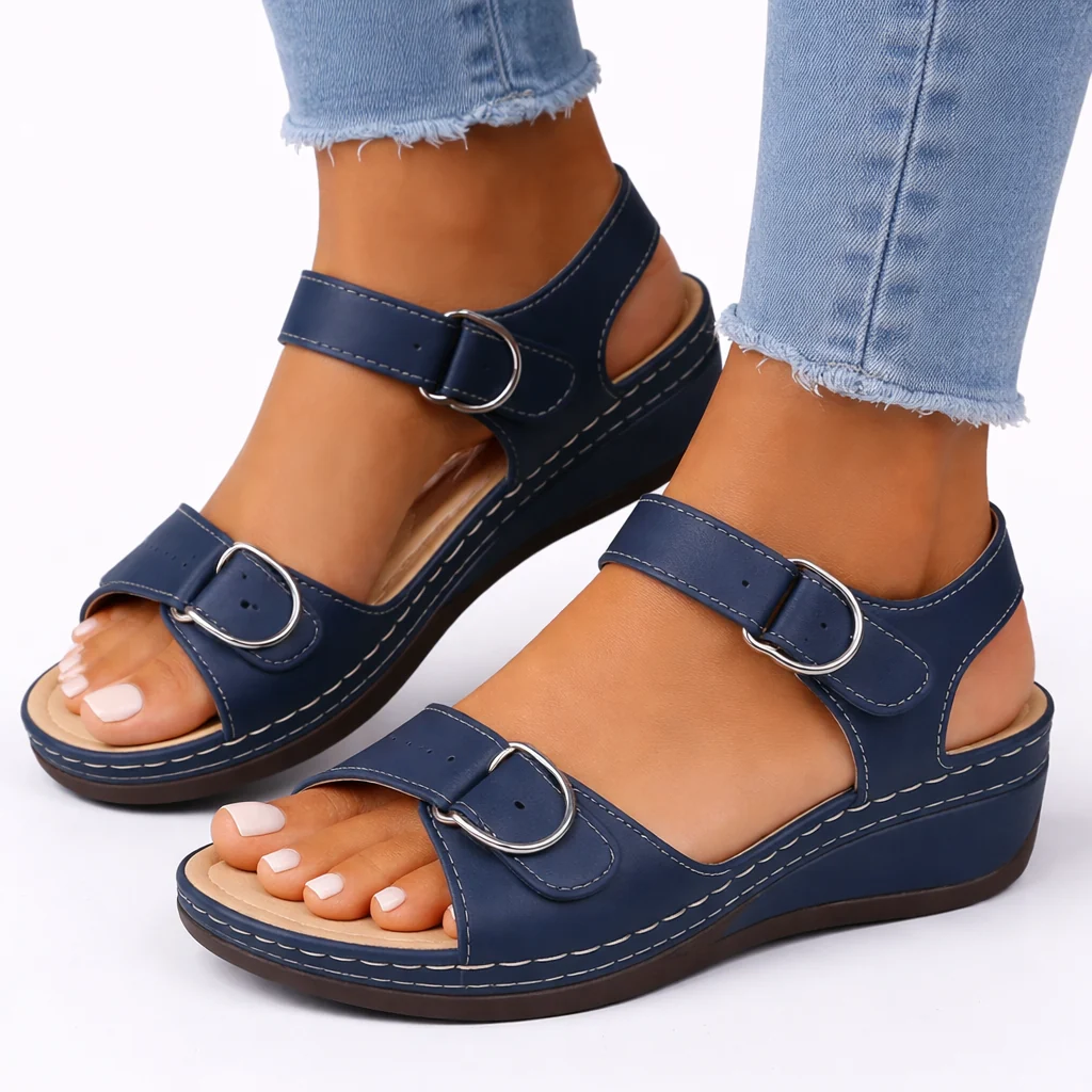Women��s Lightweight Wedge Heel Sandals Open-Toe Design