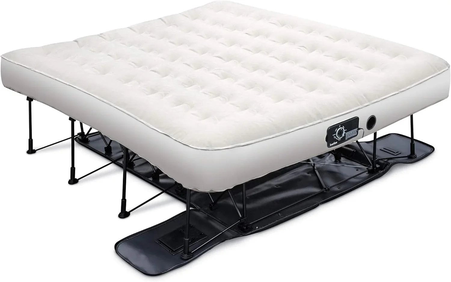 Ivation EZ-Bed (King) légmatrac vázzal és gurulós tokkal, önszabályozó felfújással, automatikus kikapcsolással, kényelmes felülettel, ideális vendégeknek, utazáshoz, nyaraláshoz, kempingezéshez