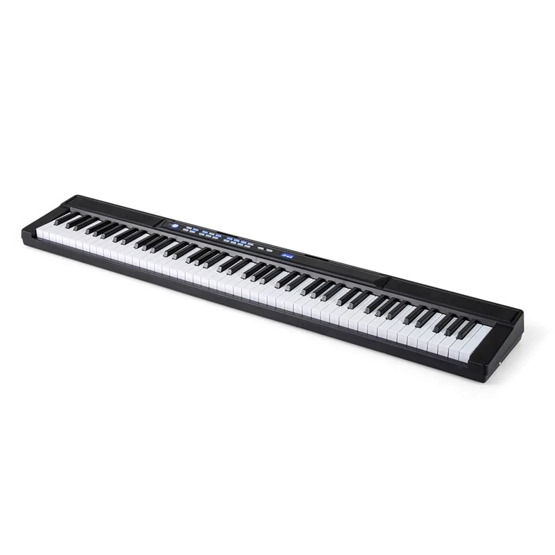 88 Key Electric Piano Keyboard Set with Adjustable Stand & Stool, Lighted Full Size Sensitive Keys, Sustain Pedal, Portable Bag for Beginners