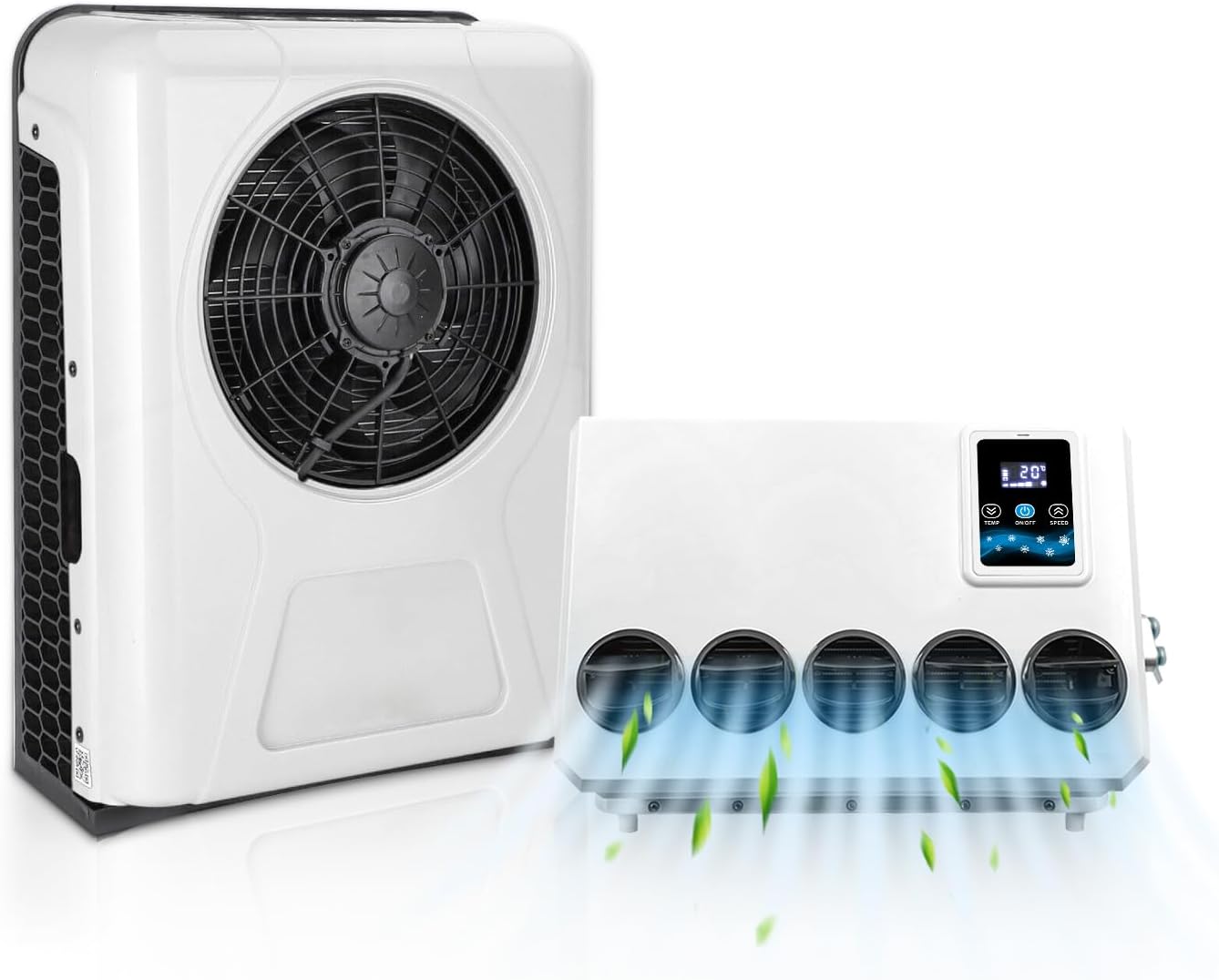12V LKW Klimaanlage 10000BTU Split Electric AC Unit 12 Volt Fit für Wohnmobile Wohnmobil Bus Anhänger Traktoren Camper Van Parken Klimaanlage Schnelle Kühlung Low Noise
