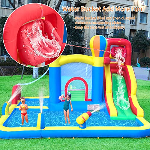 Baralir Castello gonfiabile con ventilatore, Parco acquatico, Scivolo a secco/Acqua, 343x338x202 cm, Castello gonfiabile interno/esterno, I migliori regali di vacanza/Compleanno per bambini : Amazon.it: Giochi e giocattoli