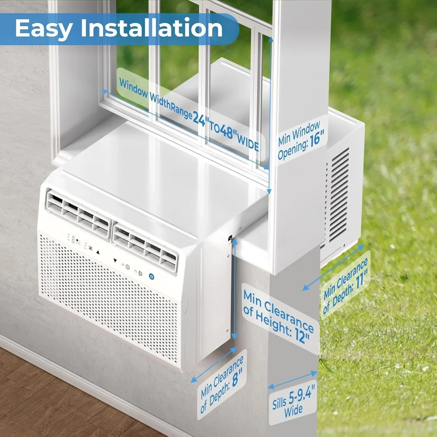 Antarctic Star U-shaped window air conditioner 12000 BTU Ultra-quiet window air conditioner Cools