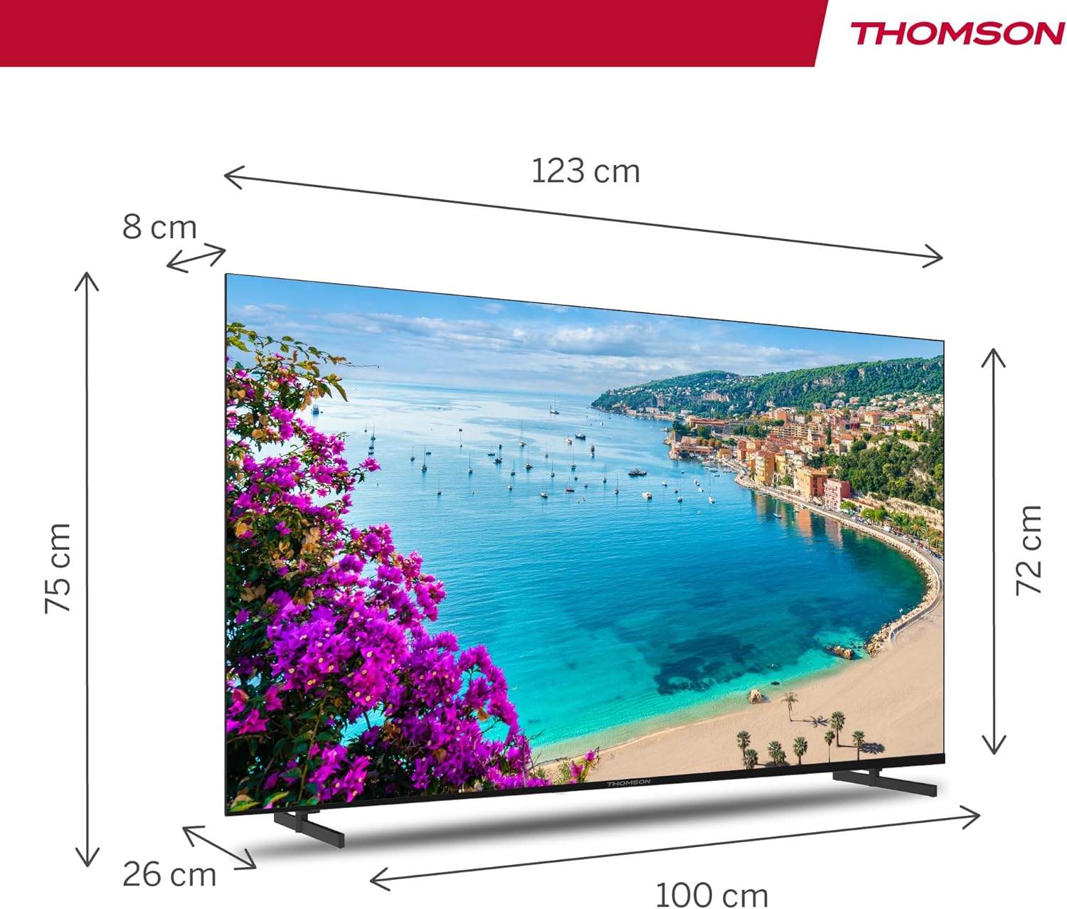 THOMSON 55 Pouces (139 cm) 4K Ultra HD Smart Android TV, Google Assistant, Wi-FI, Dolby Digital, Bluetooth, Triple-Tuner (Câble/Satellite/Antenne), HDMI, CI+, A+ Panneau – 55UA5S13 [Classe énergétique E]