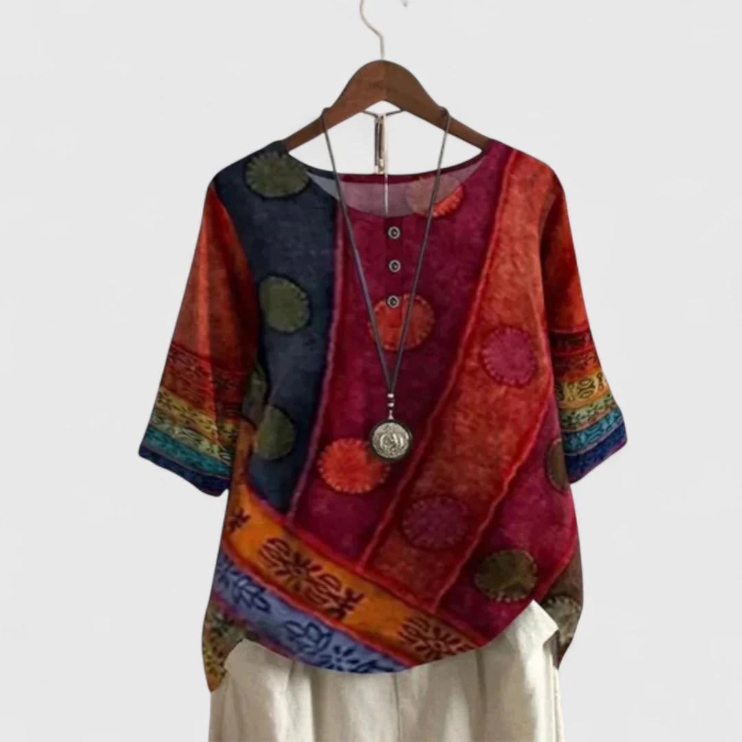 Women��s Artistic Top Vibrant Bohemian Design