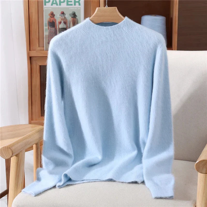 Women��s Soft Knit Sweater Relaxed Fit Mock Neck Design
