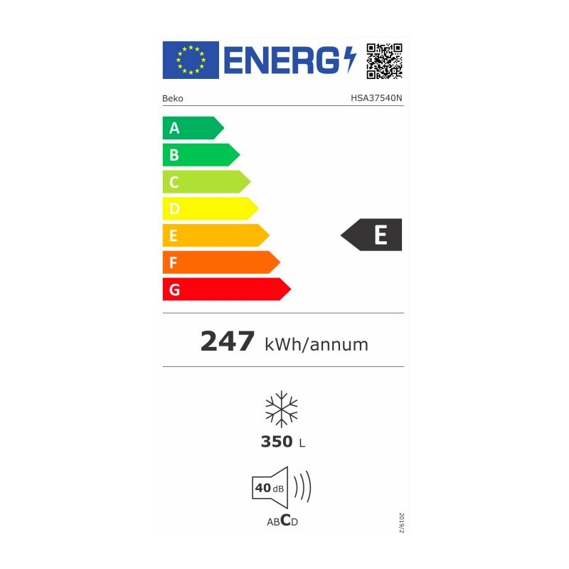 Beko HSA37540N - Congelatore Orizzontale Bianco Statico Classe E