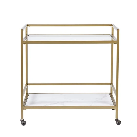 Lionel 2-Tier Bar Cart, Antique Gold