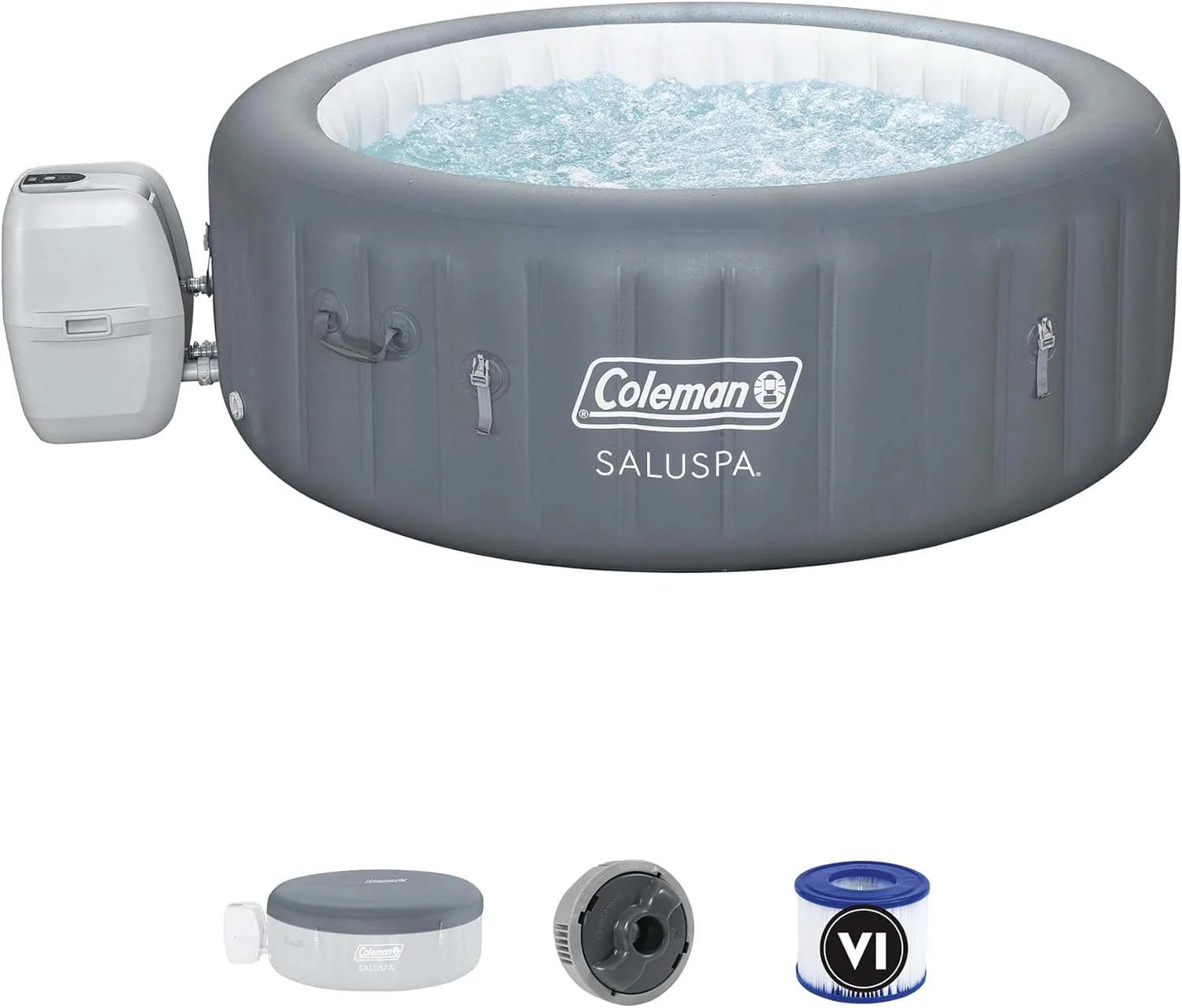 Coleman Miami 2 to 4 Person Inflatable Hot Tub, Round Energy-Efficient Portable Outdoor