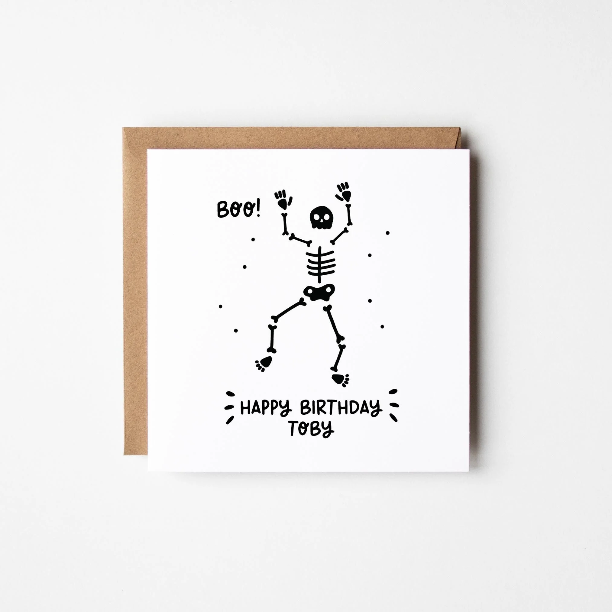 Skeleton Birthday Card ? Personalised Halloween Birthday Card ? Funny Bones Birthday Card  ? Birthday Card for Boys