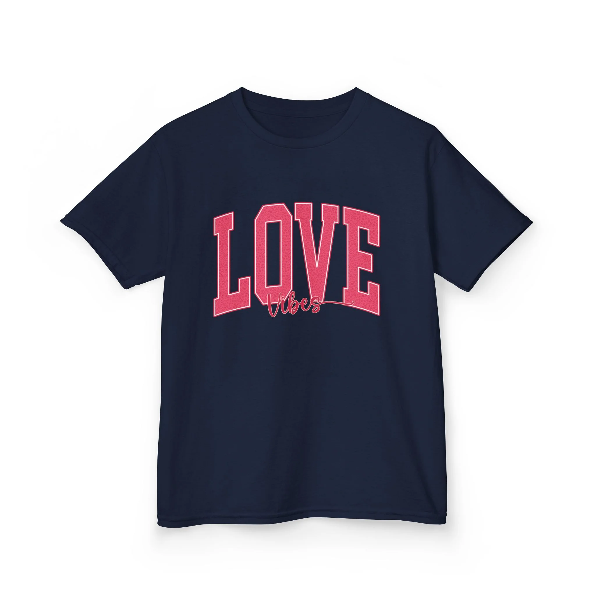 Love Vibes Kids Tee | Pink Arch Lettering