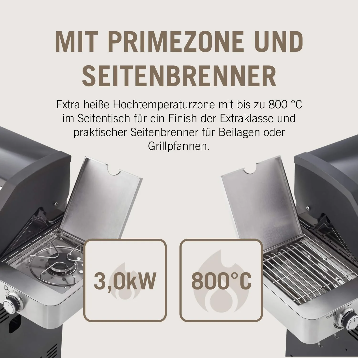 RÖSLE Elektrogrill BBQ-Portable Videro E2-P, tragbarer Tischgrill mit 2 Brennern, Warmhalterost und Deckel mit Glaseinsatz, pulverbeschichteter Stahl, schwarz/silbern