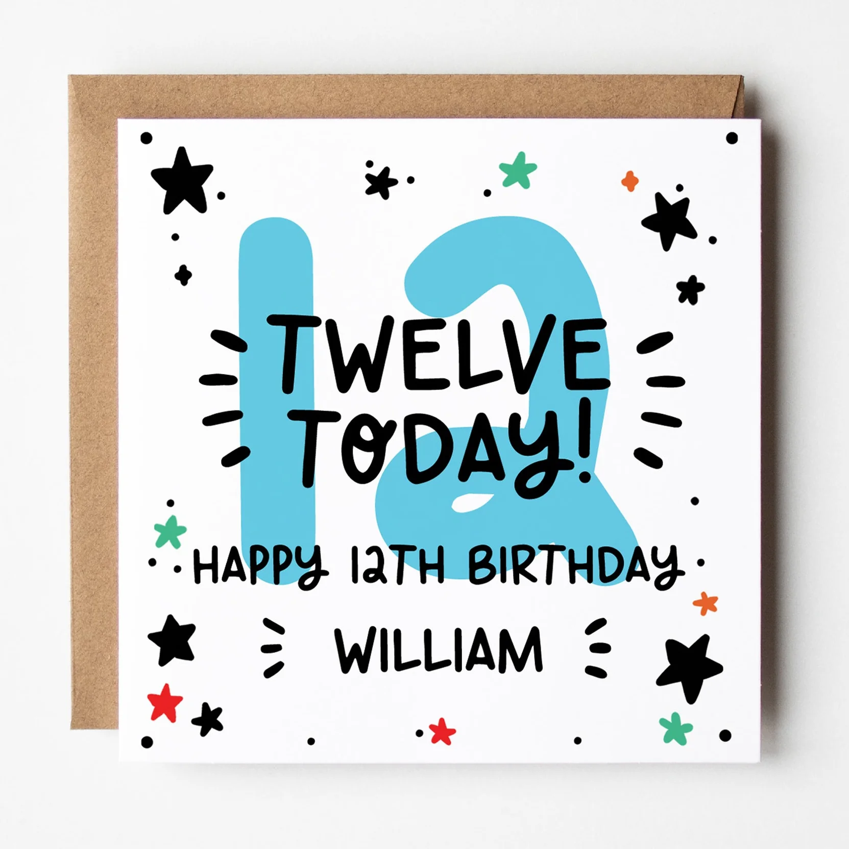 Personalised 11th, 12th, 13th 14th, 15th Birthday Card a?�� Birthday Number Card a?�� Boy's Birthday Card a?��
