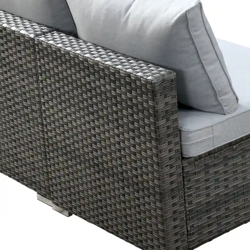 HOOOWOOO 8-piece Rattan Wicker Patio Furniture Set with Fire Pit