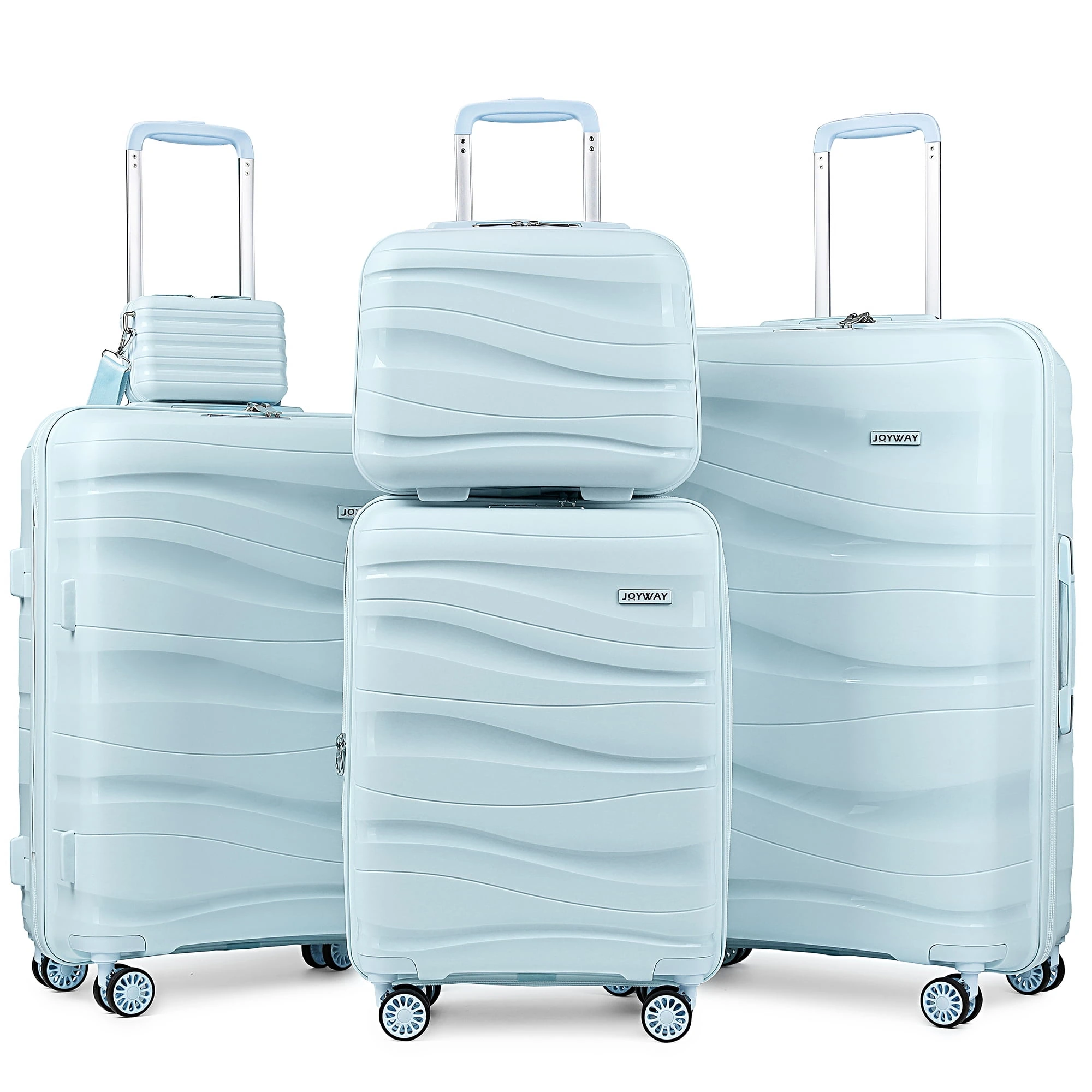 Joyway - 5-Piece Luggage Set PP Hardshell Spinner Suitcase with TSA Lock - (Expandable Carry-On 20 Inch) (24 Inch 28 Inch) for School, Travel, Weekend