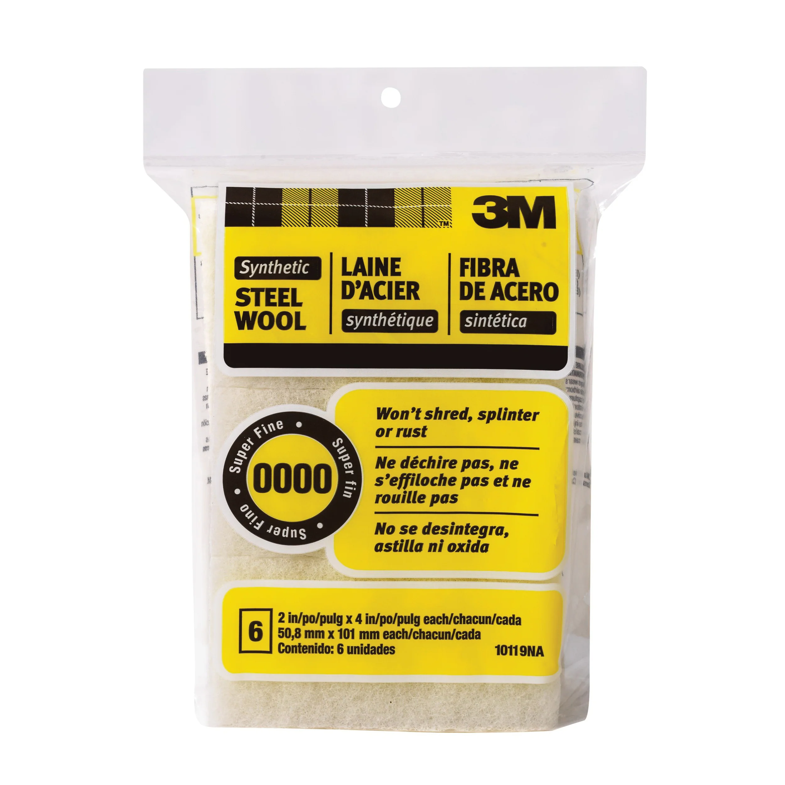3M 10119NA  ~  Synthetic Steel Wool Pads Super Fine