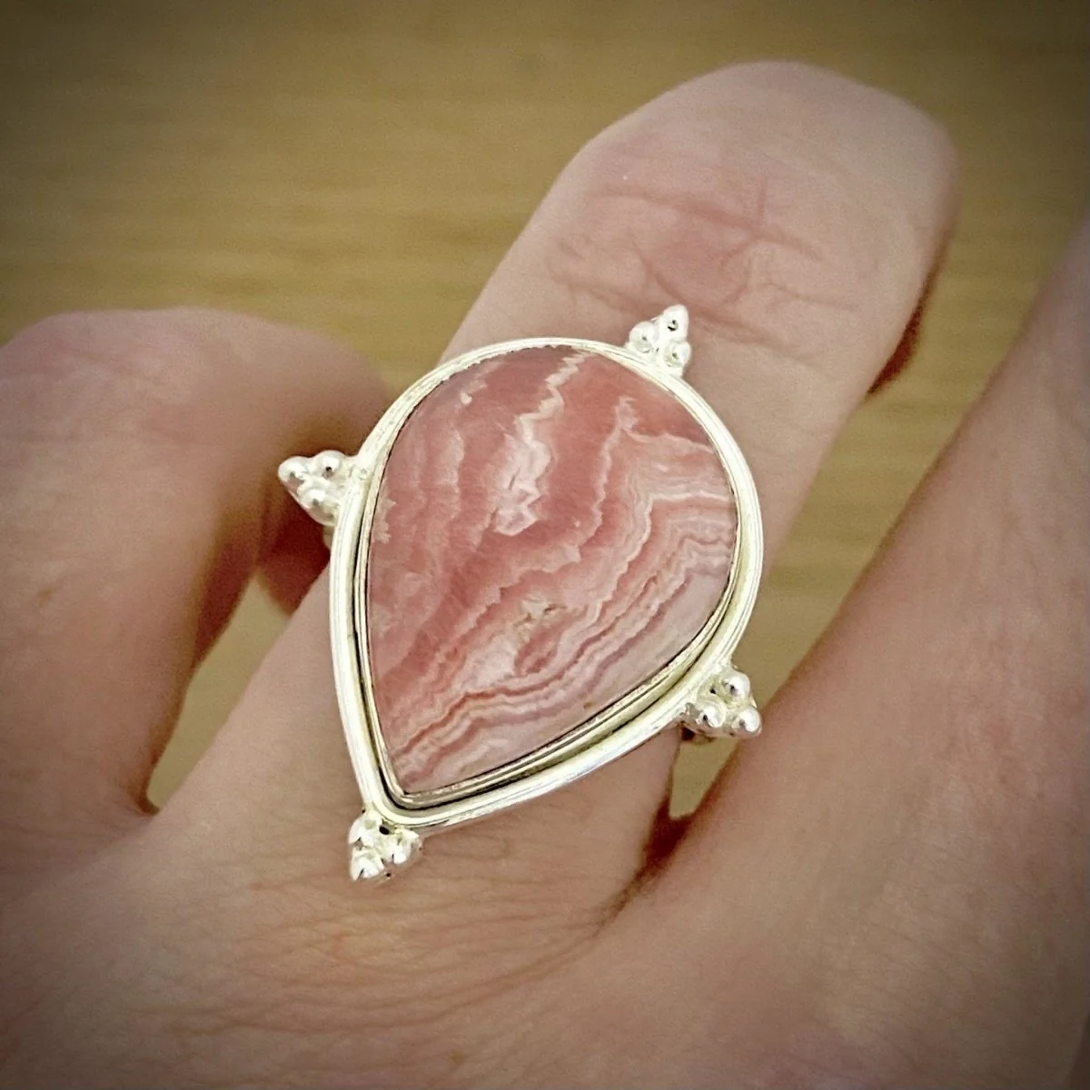 Laihas Zahli Raindrop Rhodochrosite Ring