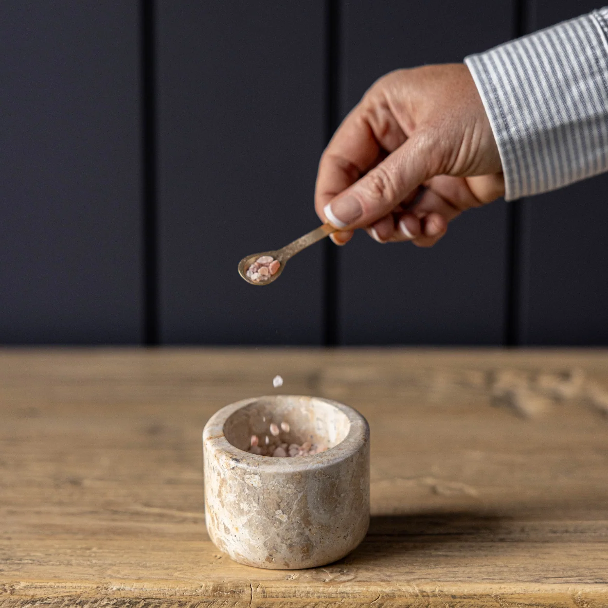 Leopard Marble Salt Cellar With Spoon