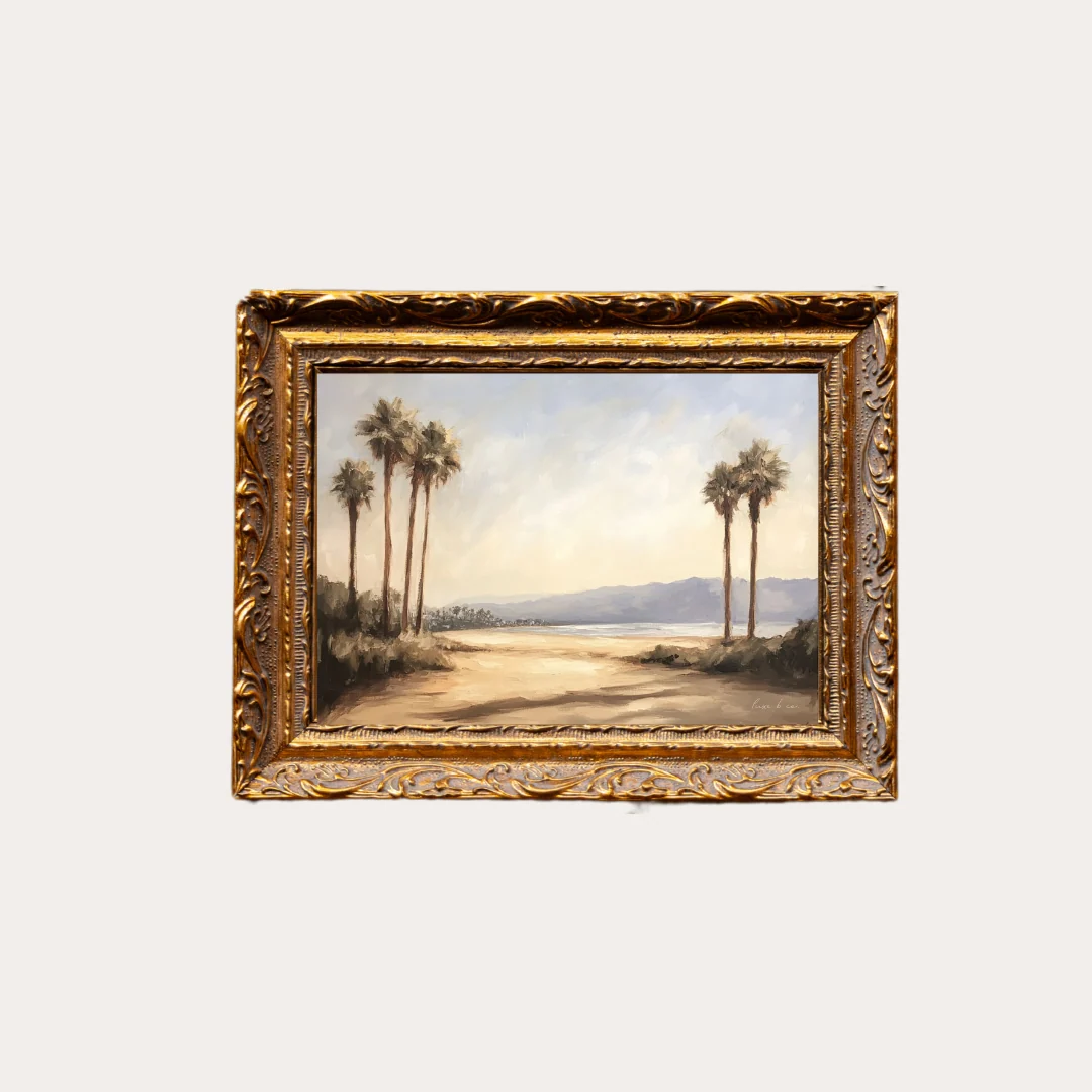 Palm Cove | French Brass Inspired Gold Mould Framed Art