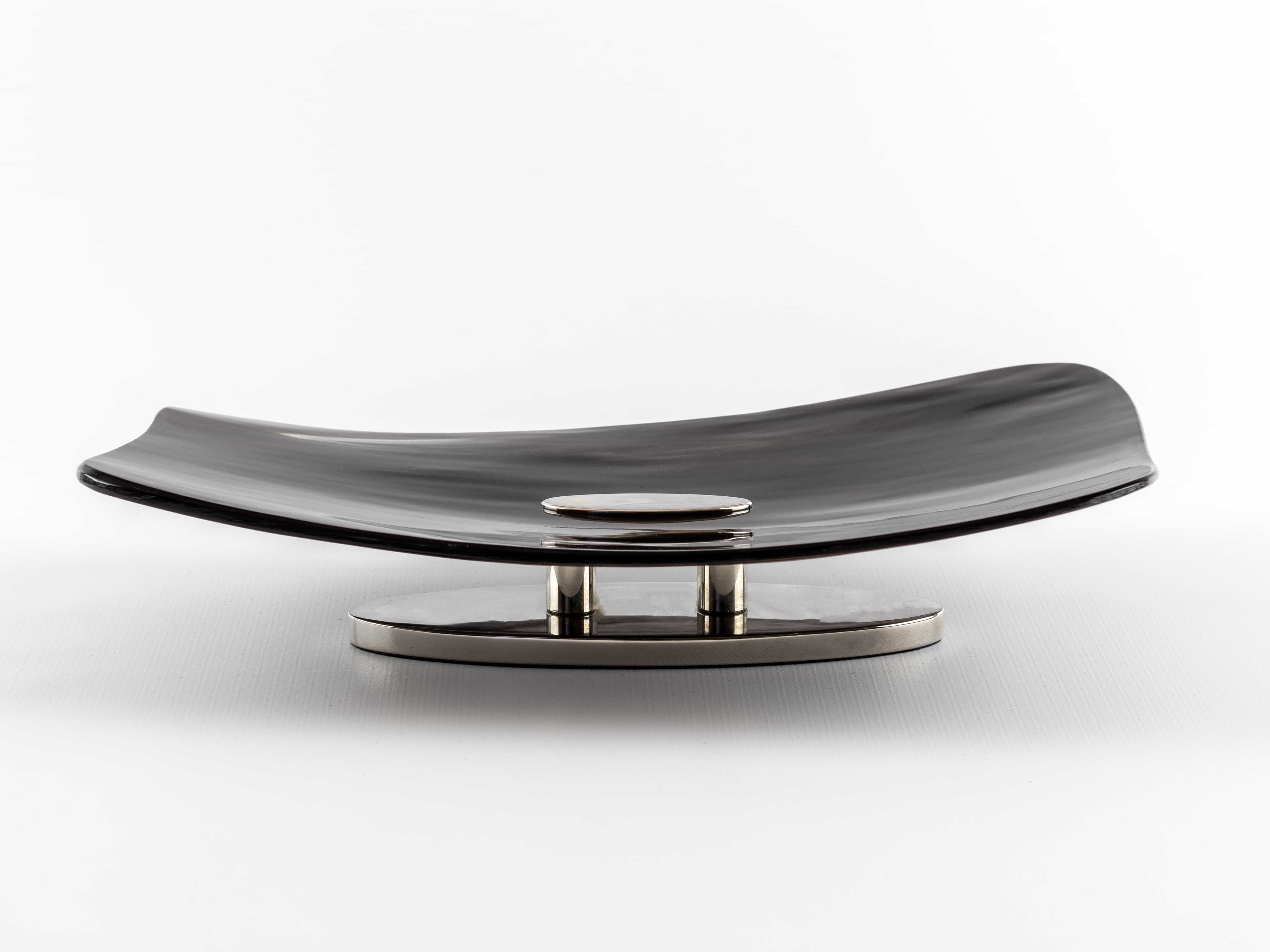 Natural Horn Tray, Black