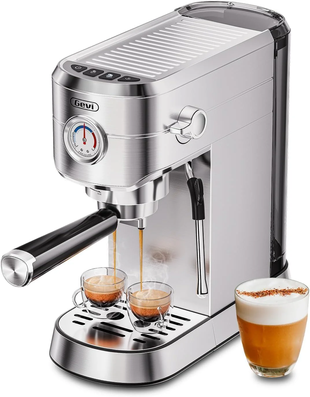 Gevi Commercial Espresso and Coffee Makers, Professional 20 Bar Espresso Maker with Milk Frother