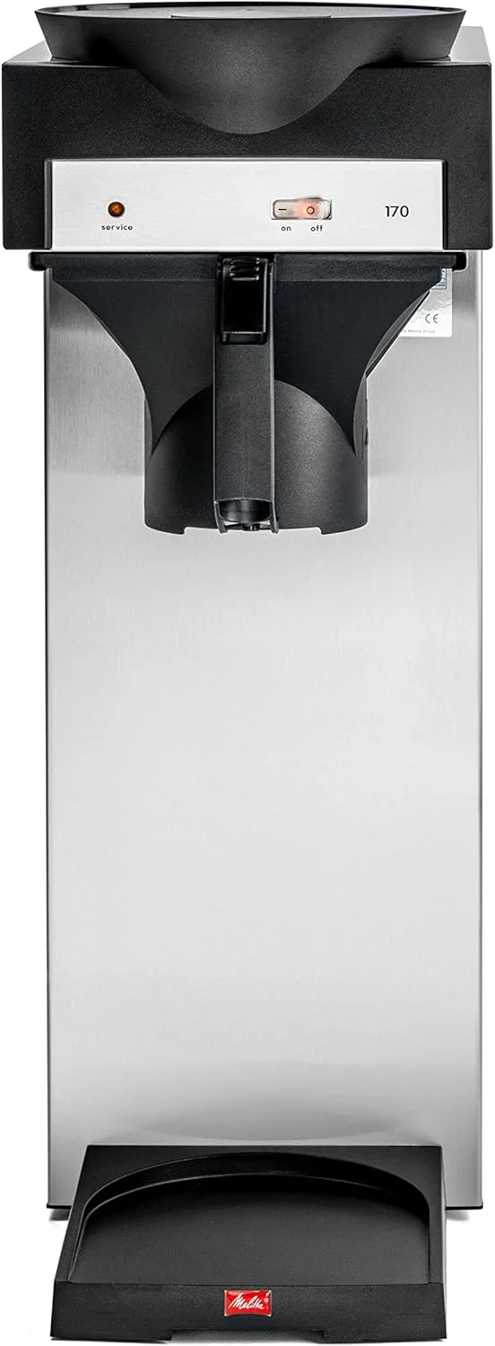 Melitta 20348 Filterkaffeemaschine mit Glaskanne, 1,8 l, Warmhalteplatte, 17M, Edelstahl/Schwarz ,