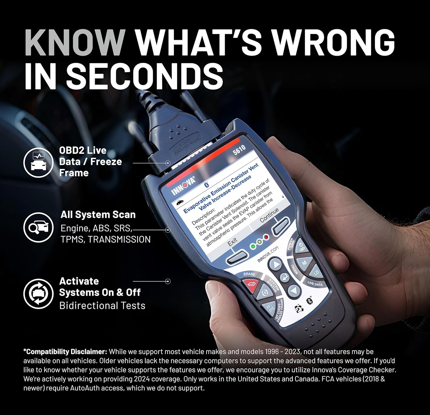 Instrument de scanare bidirecțională Innova 5610 OBD2 cu actualizări și asistență