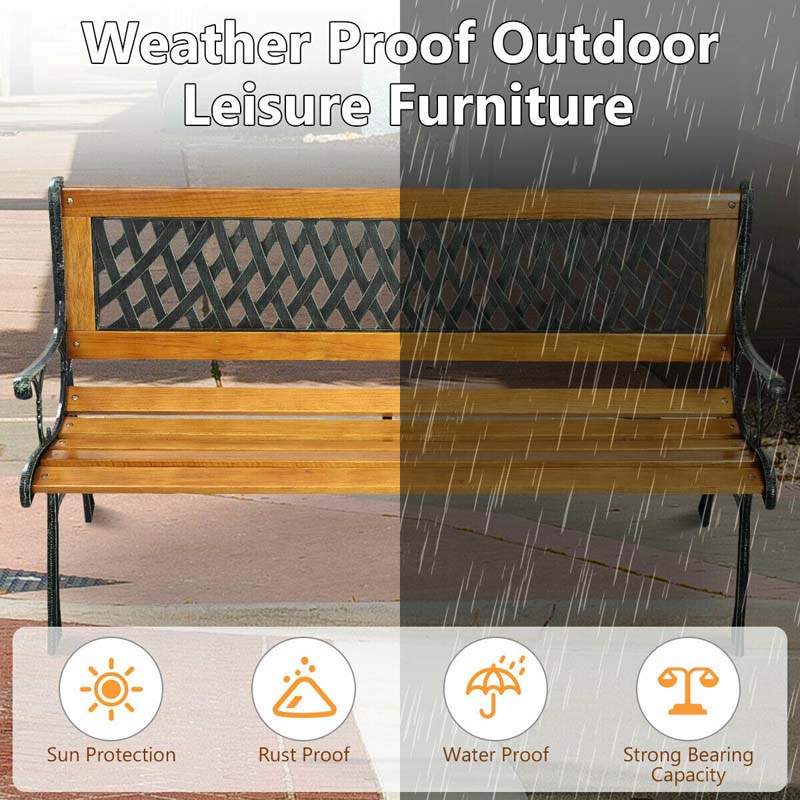 Eletriclife Outdoor Cast Iron Patio Bench