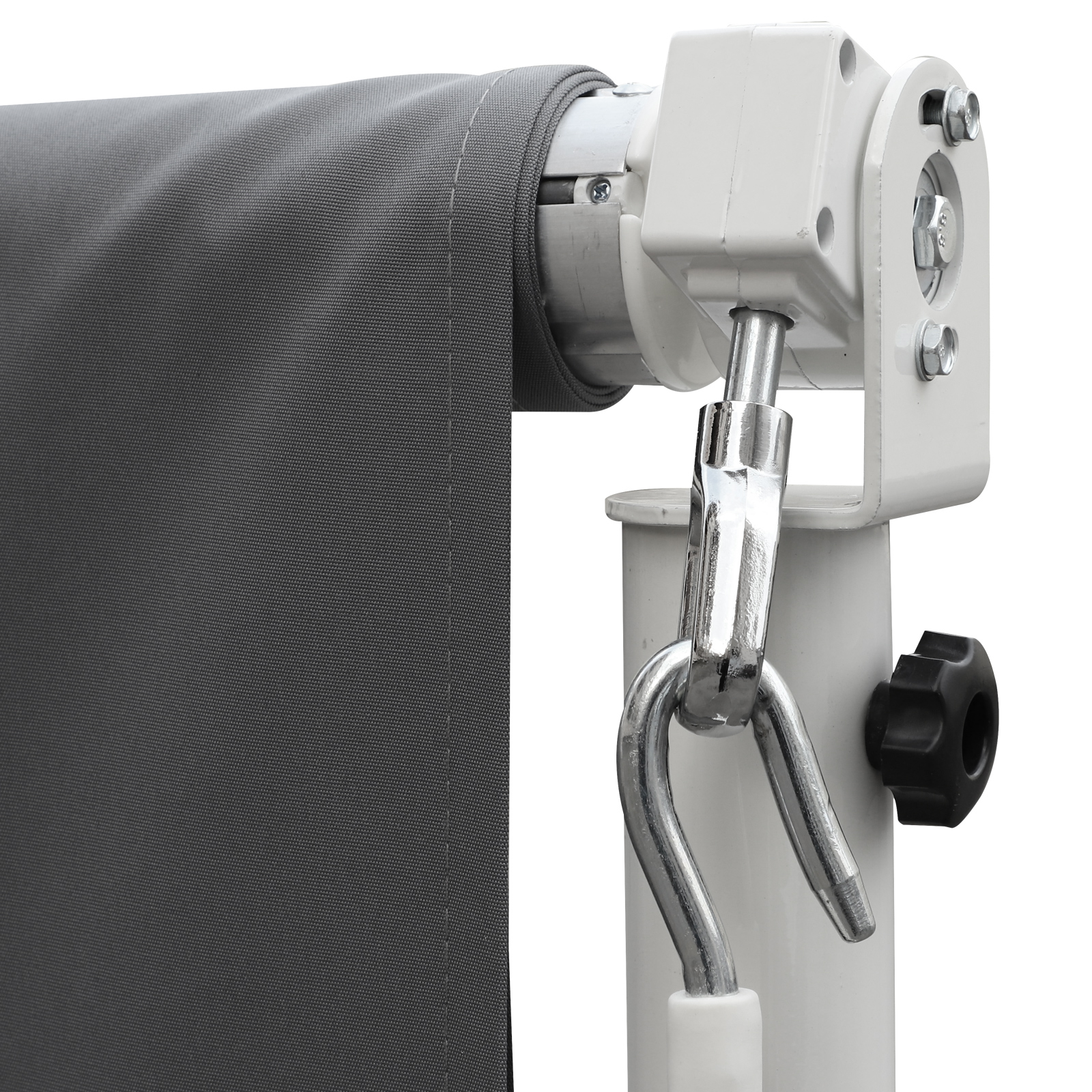 Outsunny Staande luifel met knikarm tuinluifel luifel zwengel grijs 3,95 x 2,94 m