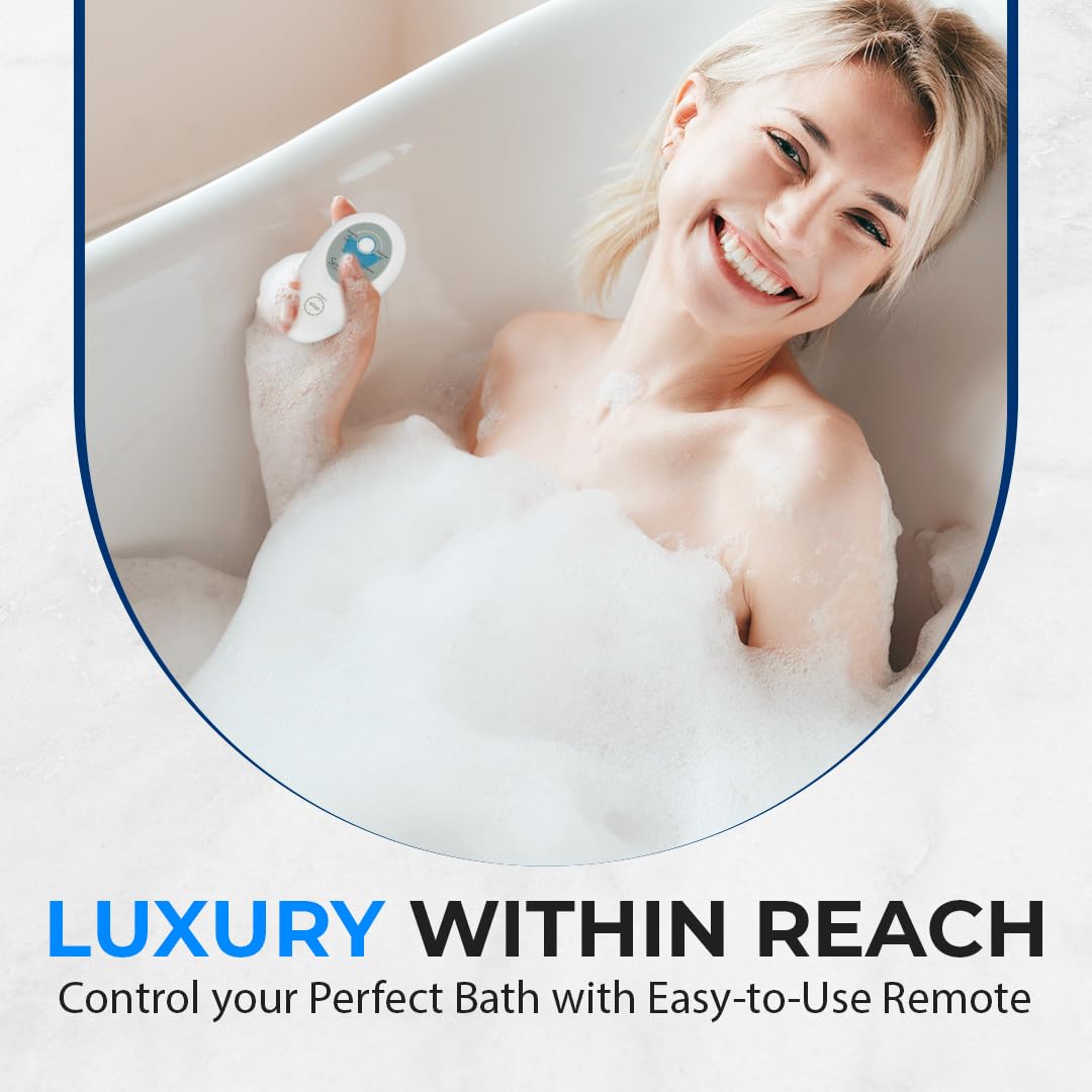 SereneLife Bubble Bath Mat, Non-Slip Bathtub Mat with Remote Control