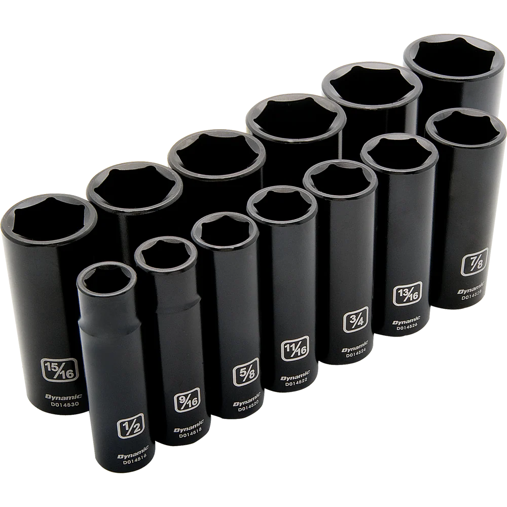 Dynamic D018021  ~  1/2 Inch Drive 13 Pc 6 Point Deep Imperial Sae