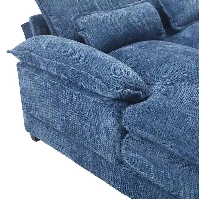 U-Shaped Chenille Sectional Sofa - Reversible Modular Seating