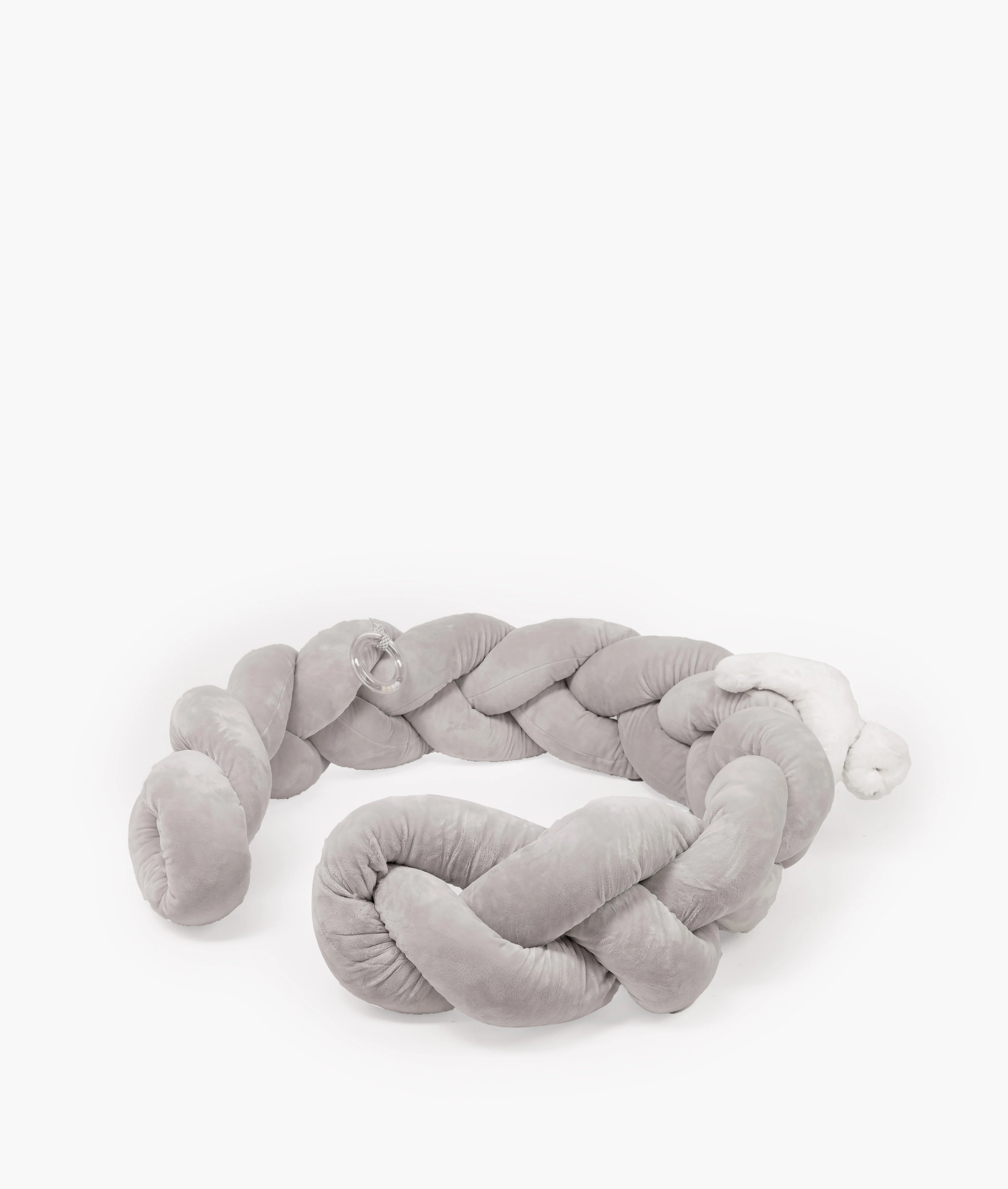 Braided Toddler Bolster | White & Grey