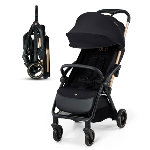 Kinderkraft APINO Passeggino Leggero fino 22 kg, Solo 7,5 Kg, Passeggino Da Viaggio, Pieghevole automatico, Schienale Regolabile In Posizione Sdraiata, Copertura Antipioggia, Nero : Prima infanzia