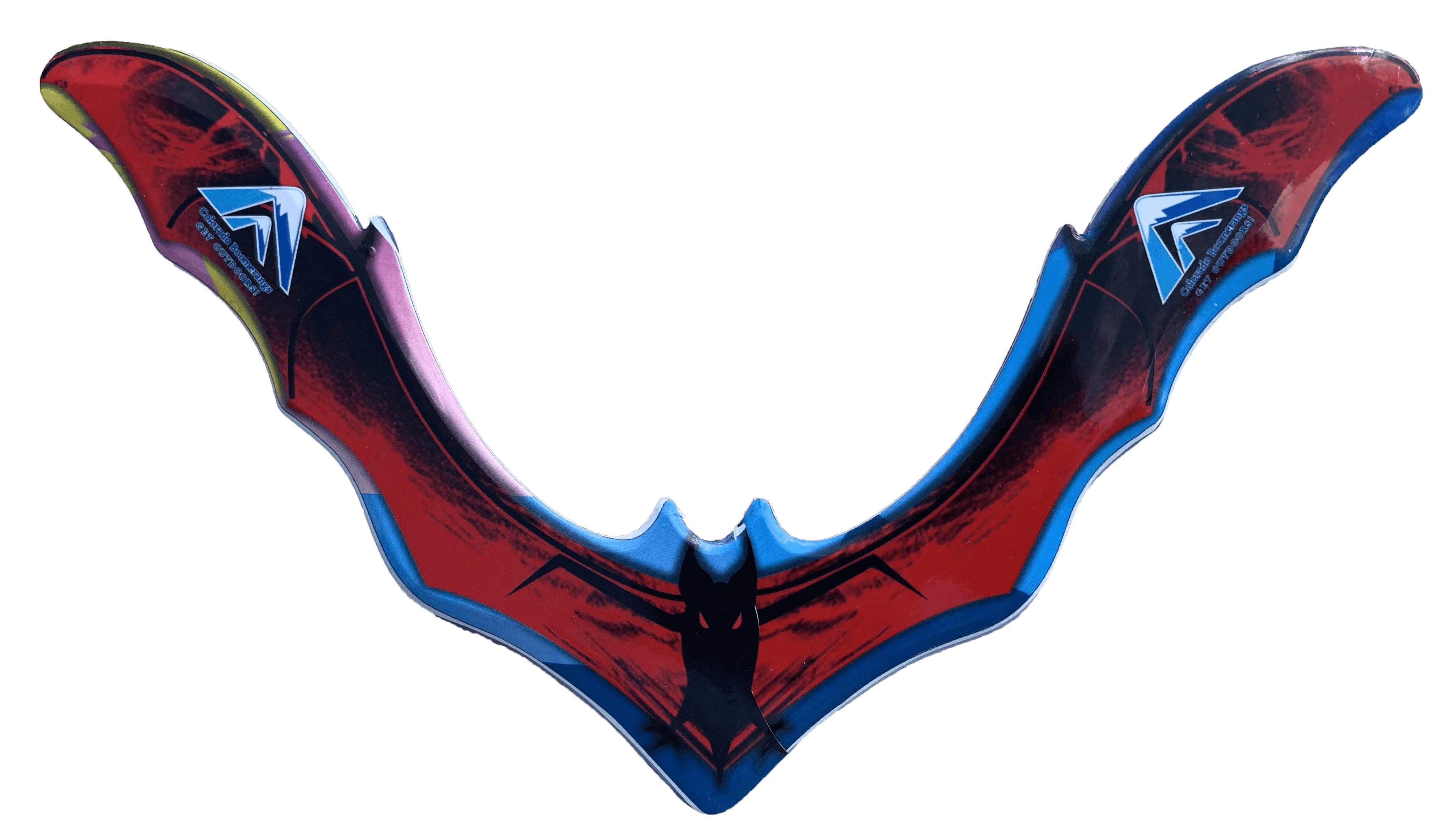 Red Plastic Batrang Boomerang - Real boomerangs in the shape of a bat