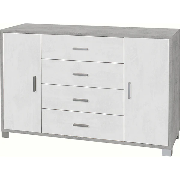 Madia Riflesso 2 Ante E 4 Cassetti 136x41x86 Cm