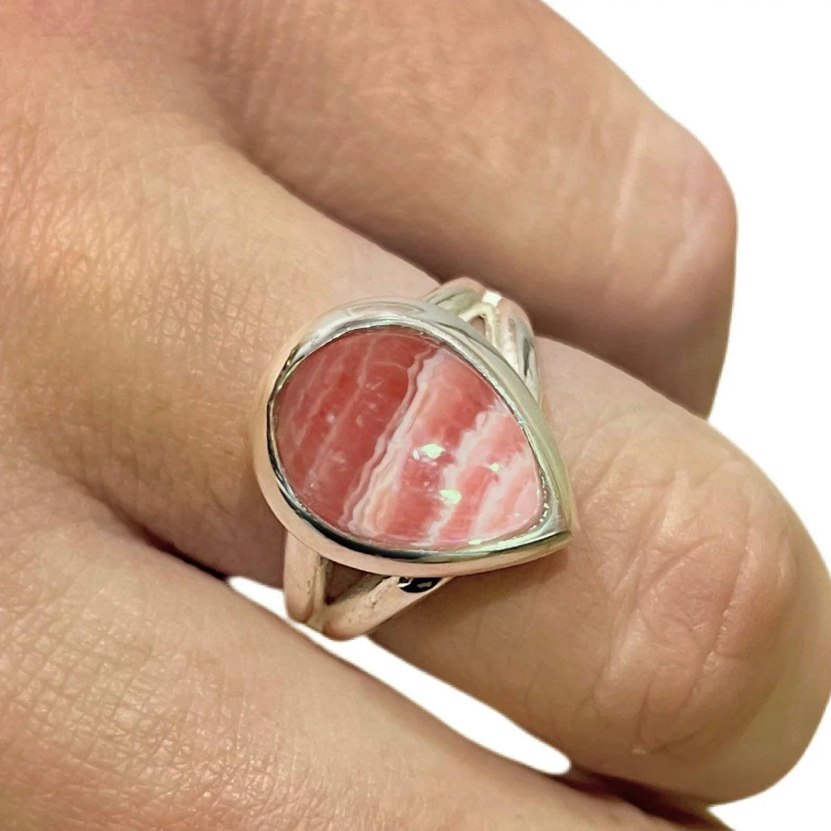 Laihas Classic Chic Raindrop Rhodochrosite Ring