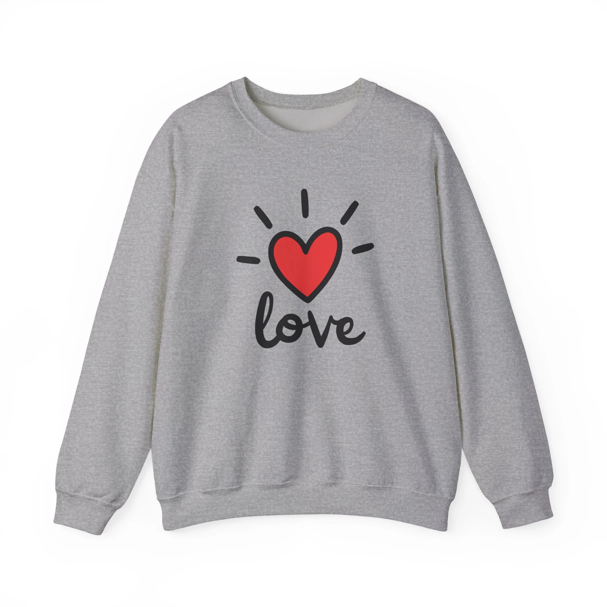 Love Heart Crewneck Sweatshirt - Red Heart 
