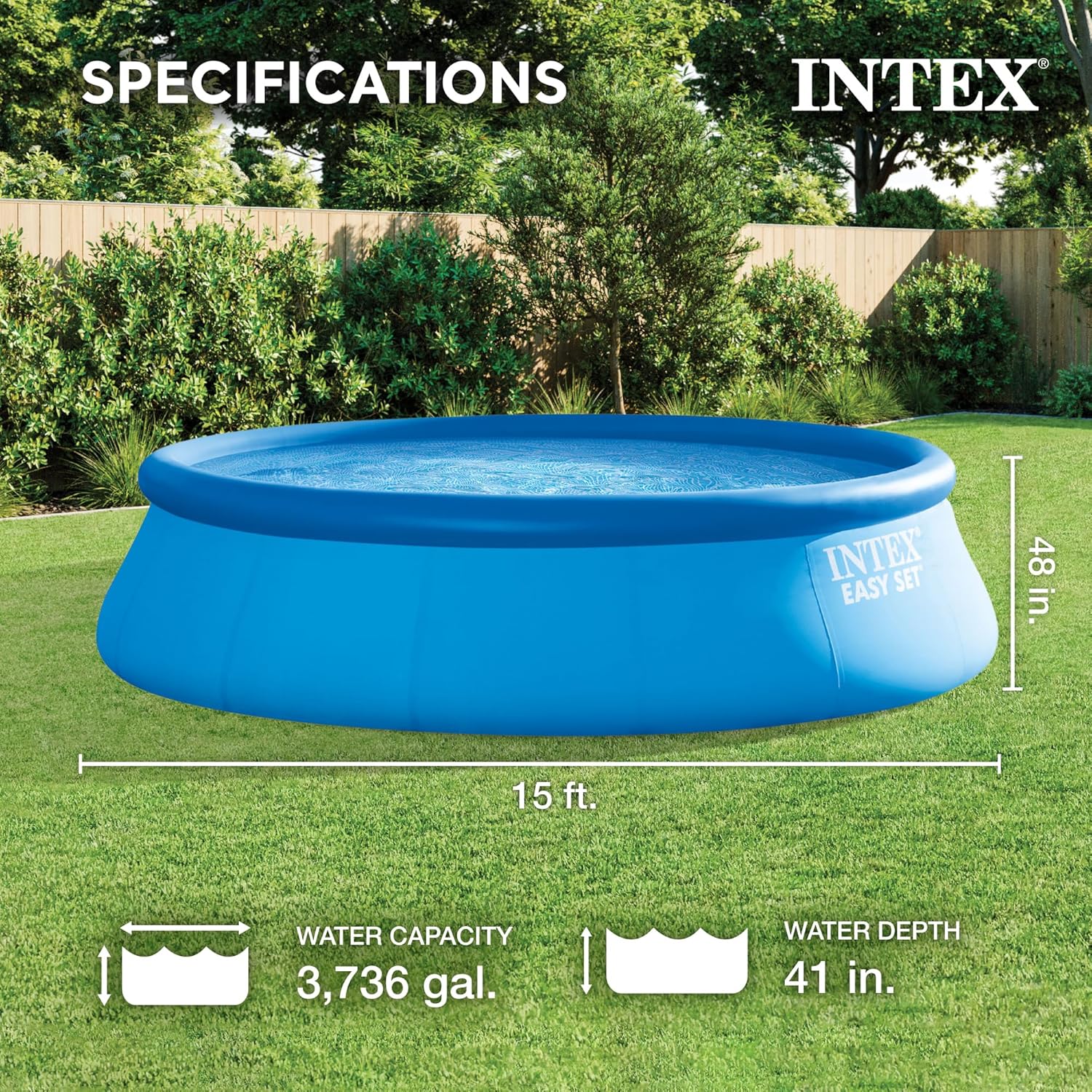 Intex 28167EH Easy Set felfújható medence szett: 457 cm x 122 cm – 3785 l/h patronos szűrőszivattyúval – Kivehető létra – Medencetakaró – Talajtakfólia