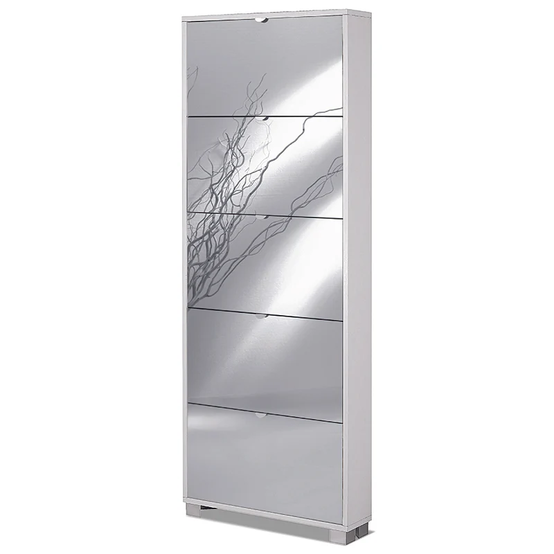 Scarpiera Clivia 5 Ante Specchiate 70x18x190 Cm