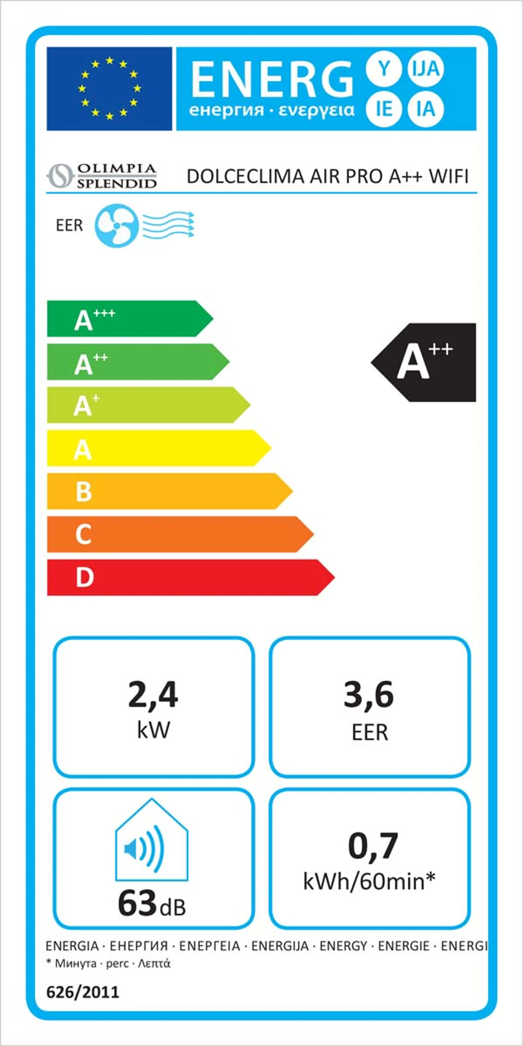 Olimpia Mobiele airco DOLCECLIMA Air Pro A++ WiFi