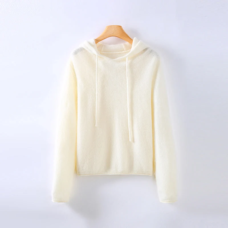 Women��s Cashmere Hoodie Lightweight Soft and Elegant Drape